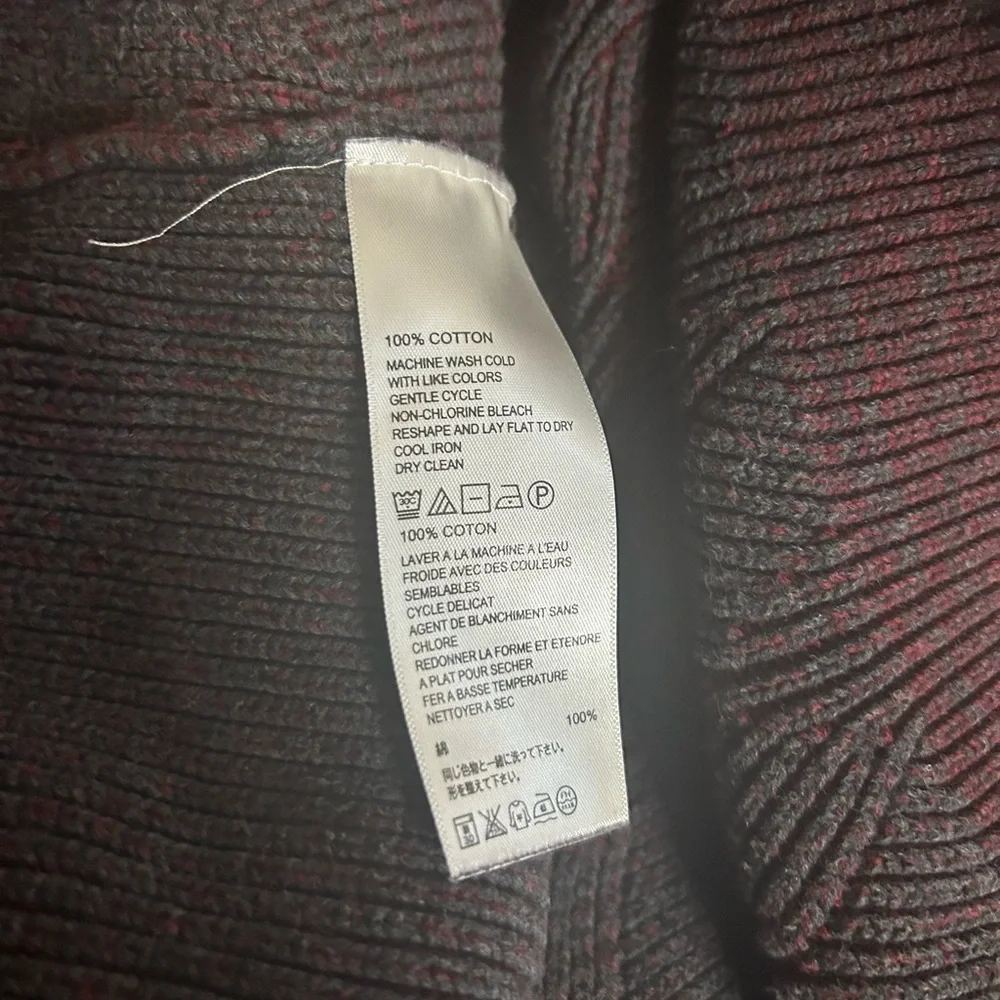 Tommy Bahama Dark Gray n Burgundy Quarter Zip-Up Men Sweater Size Large - Picture 7 of 11